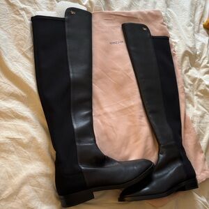 Stuart Weitzman Black Leather Over the Knee Boots